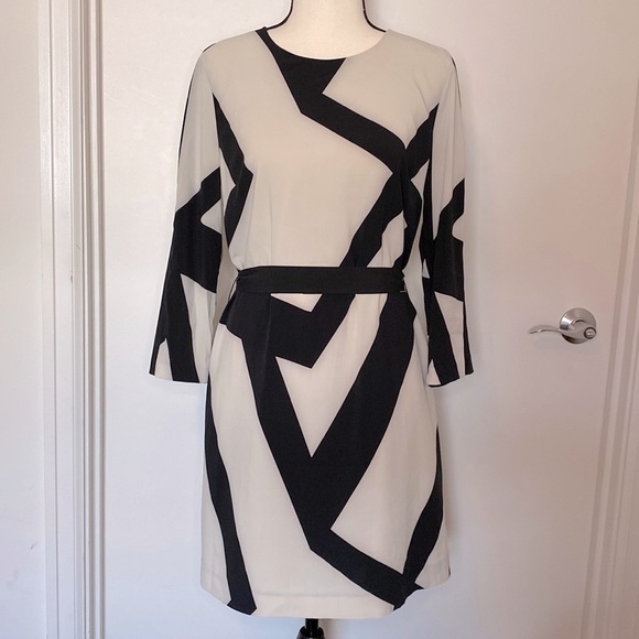 Armani Exchange 3/4 Sleeve Dress with Reversible Belt, 6 - Picture 1 of 14